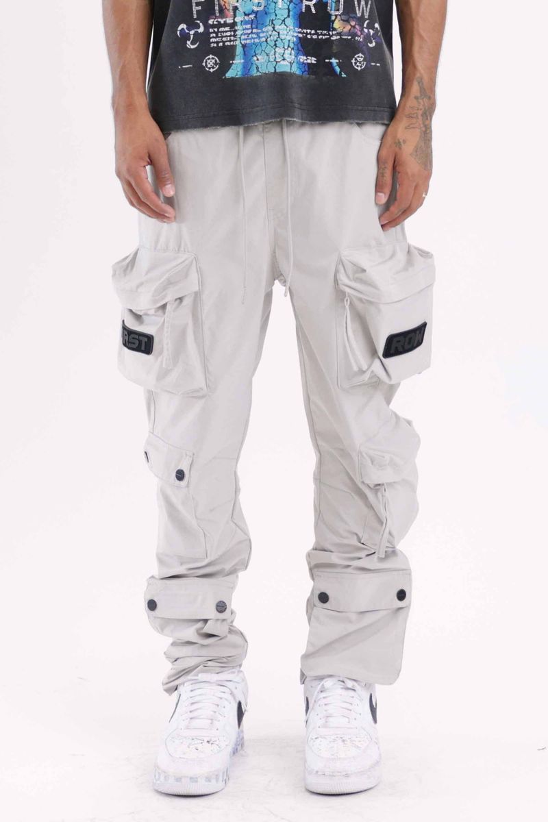 First Row 3D Y2K Cargo Pants (Steel Grey) - FRESH N FITTED-2 INC