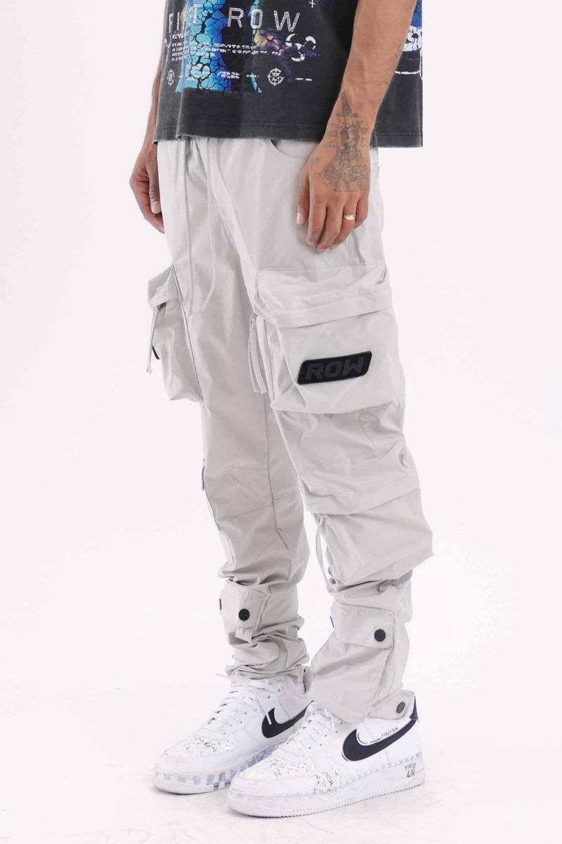 First Row 3D Y2K Cargo Pants (Steel Grey) - FRESH N FITTED-2 INC