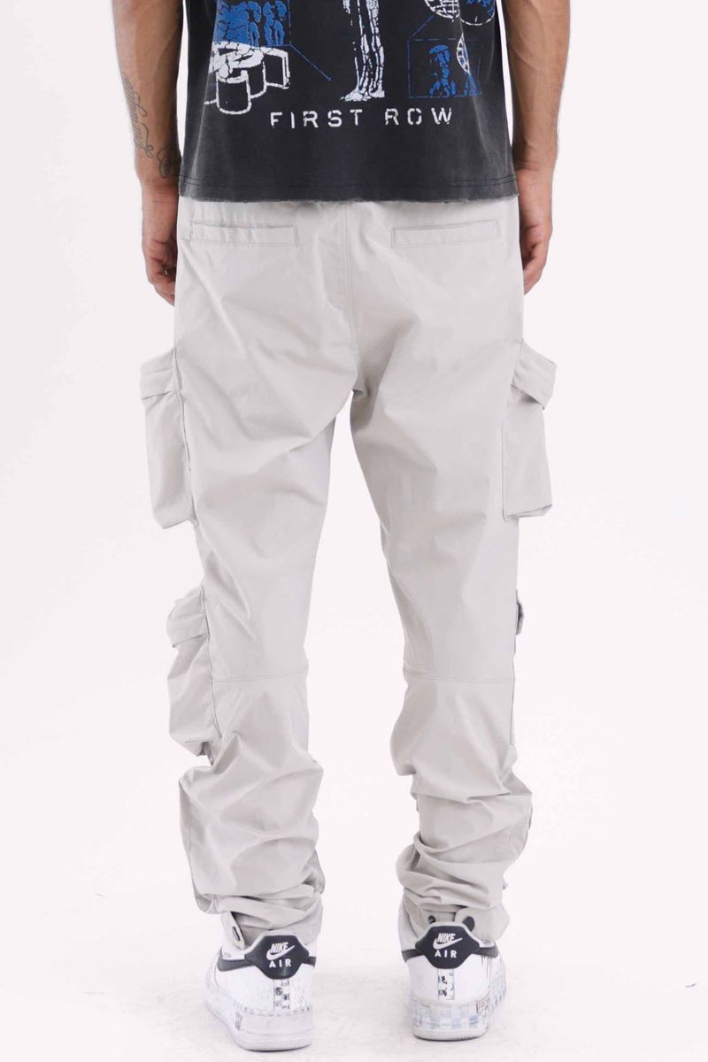 First Row 3D Y2K Cargo Pants (Steel Grey) - FRESH N FITTED-2 INC