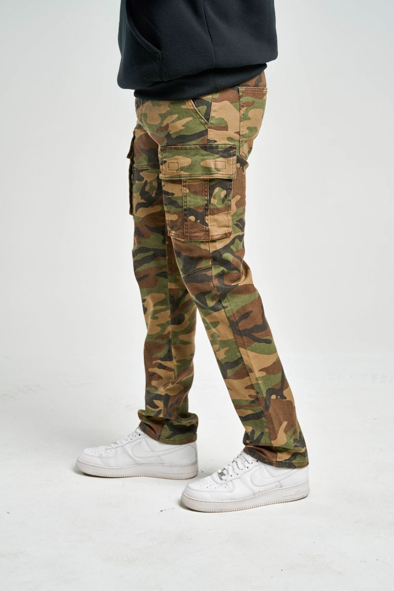 Spark 'Camo Pattern' Twill Cargo Pants (Woodland Camo) S4413