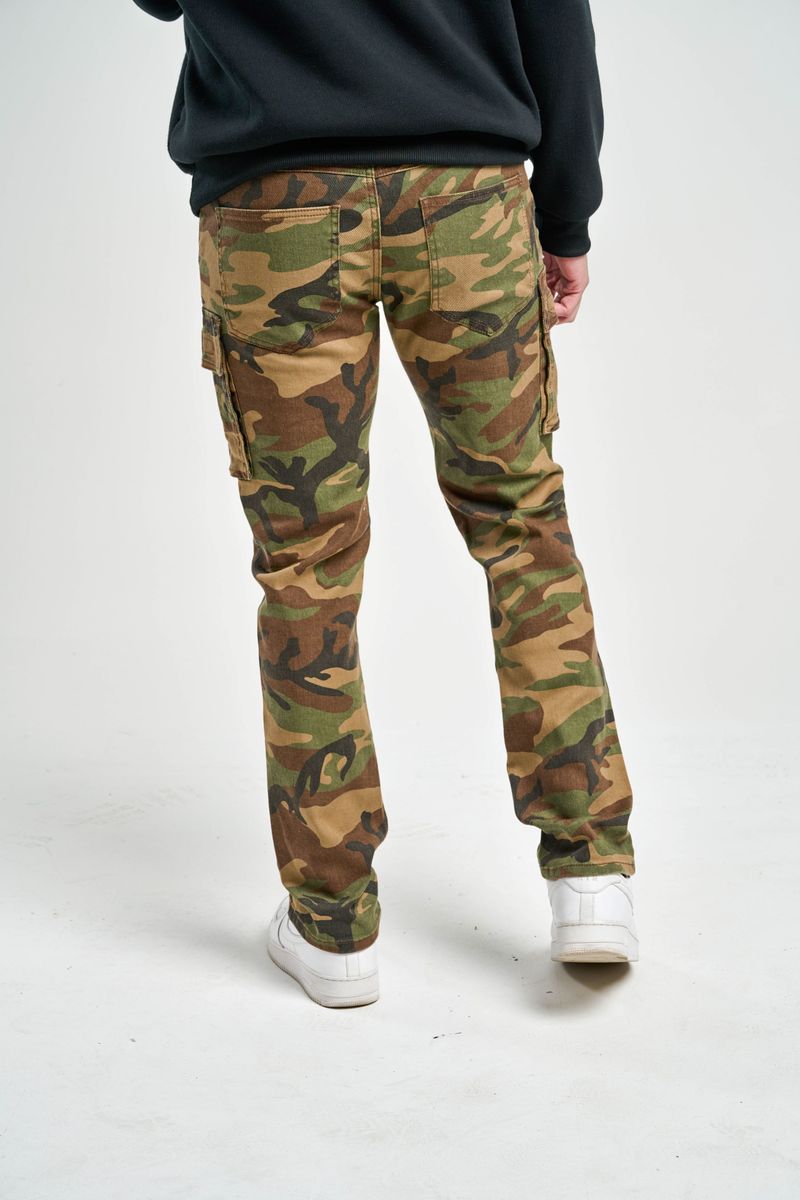 Spark 'Camo Pattern' Twill Cargo Pants (Woodland Camo) S4413