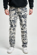 Taker 'Slim Fit Frayed Patch & Tie Dye' Denim (Gray) T4015 - FRESH N FITTED