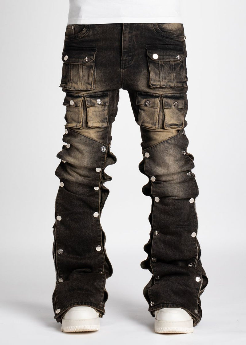 Guapi 'Carpenter Cargo Style' Stacked Premium Denim