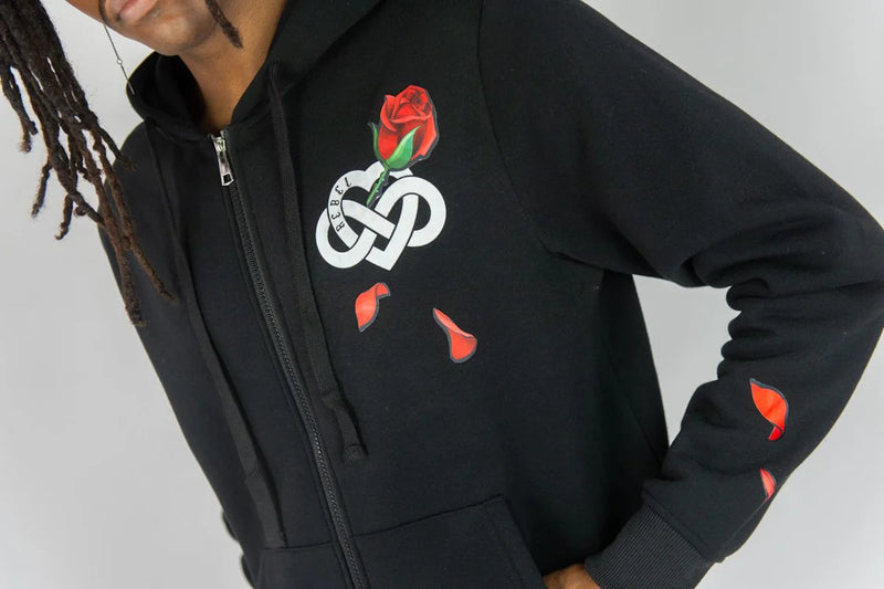 Rebel Minds 'Infinite Amour' Zip Up Hoodie (Black) 142-353