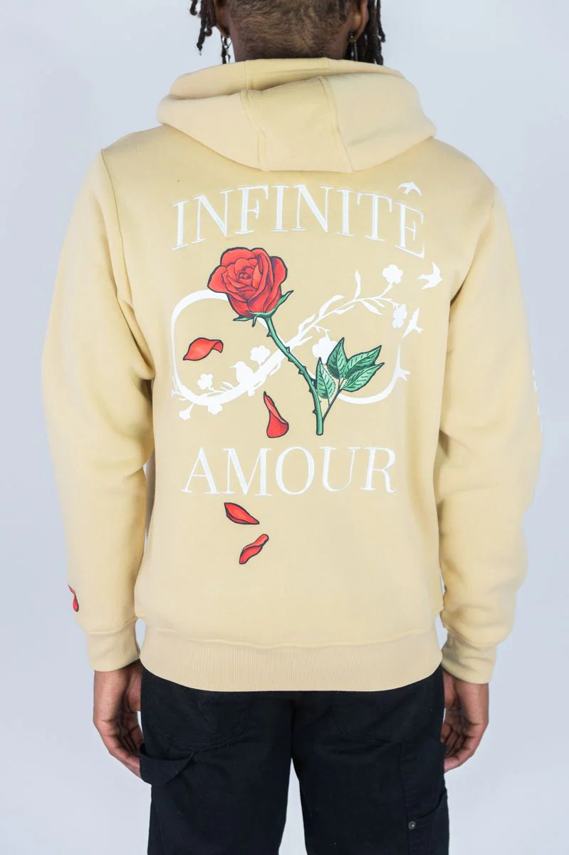 Rebel Minds 'Infinite Amour' Zip Up Hoodie (Khaki) 142-353