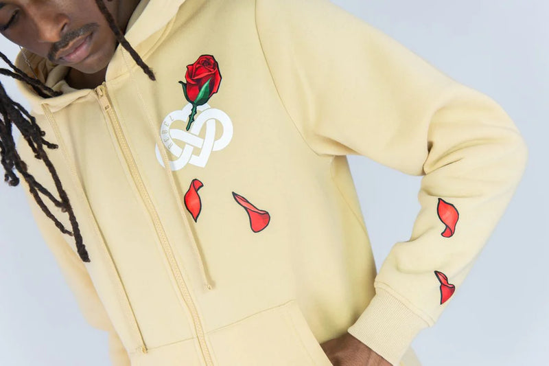 Rebel Minds 'Infinite Amour' Zip Up Hoodie (Khaki) 142-353