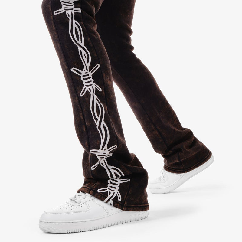 Copper Rivet 'Heartless' Stacked Sweat Pants (Black/Bleached) 431585