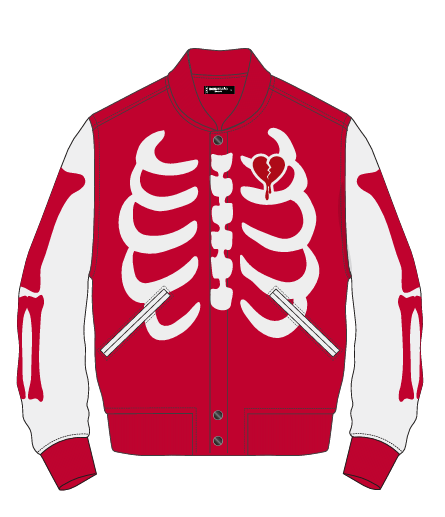 Roku Studio 'RibCage' Varsity Jacket (Red)