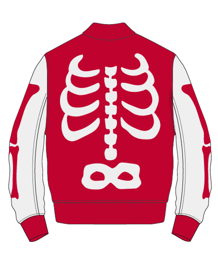 Roku Studio 'RibCage' Varsity Jacket (Red)