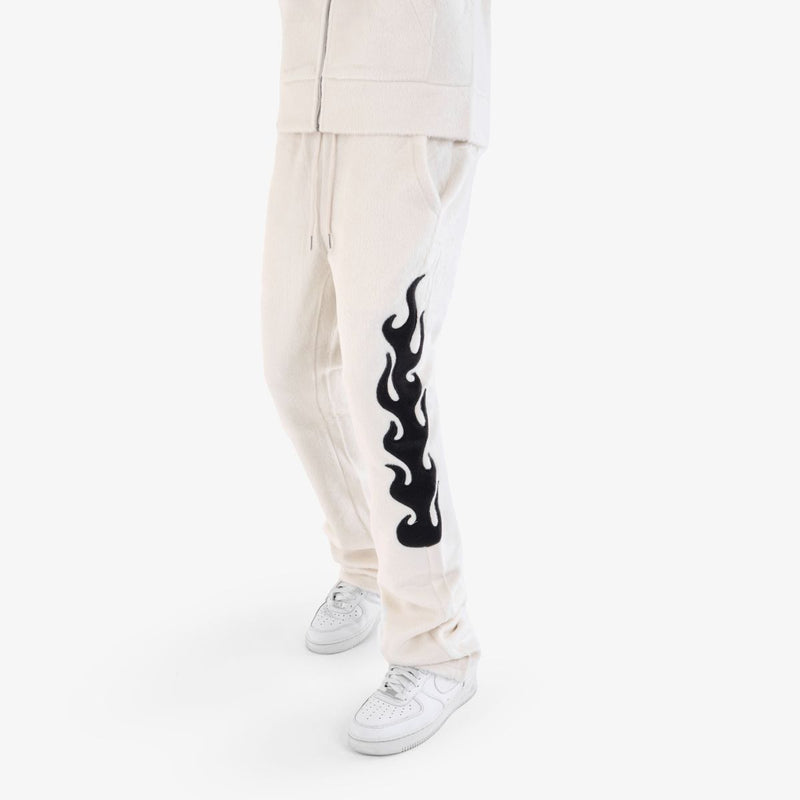 Copper Rivet 'Saints' Mohair Stacked Sweat Pants (Cream) 431580