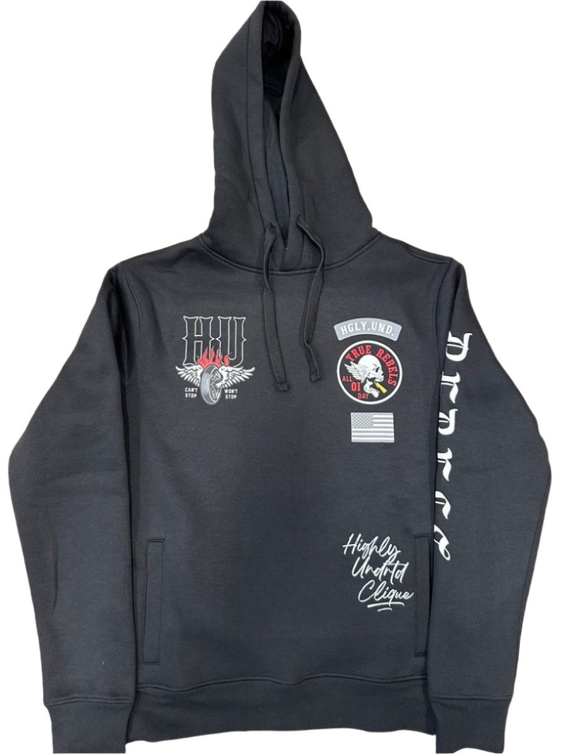 Highly Undrtd 'True Rebels' Hoodie (Black) UF4667