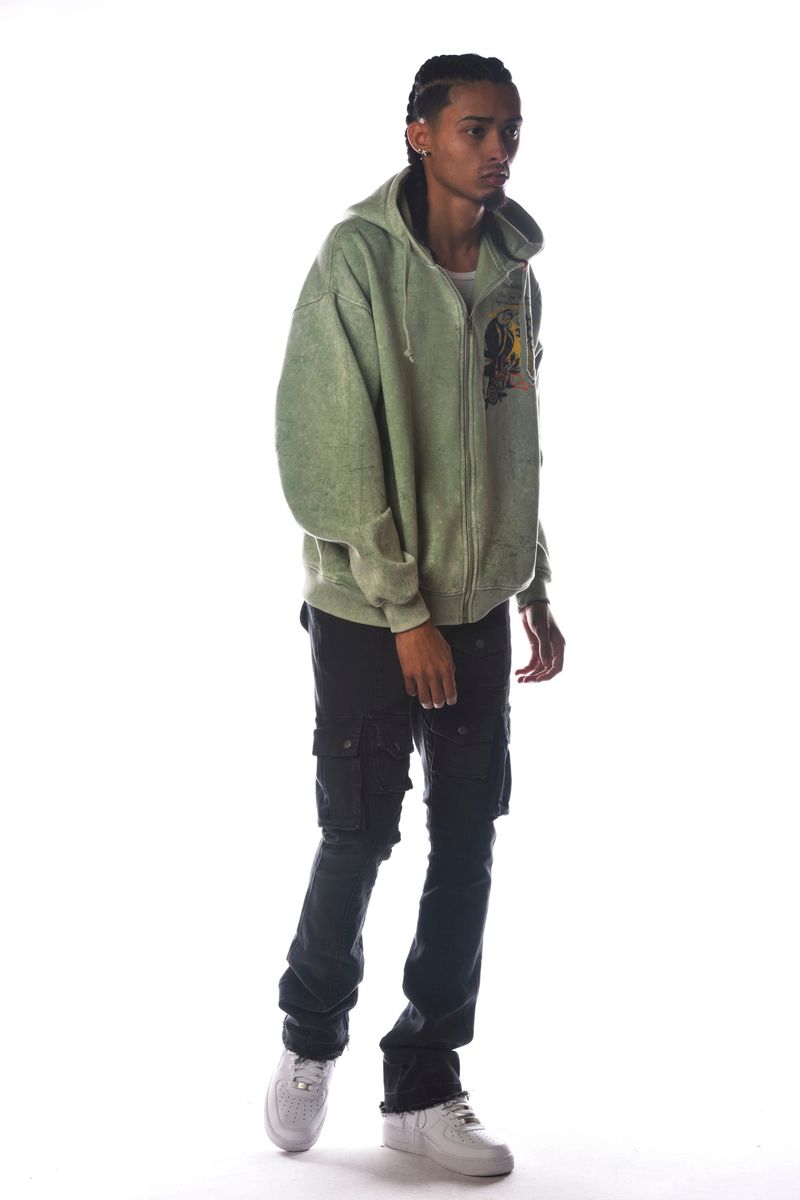 DISSORDER 'Spirit' Zip Up Hoodie (Sage) GN4107-SAG