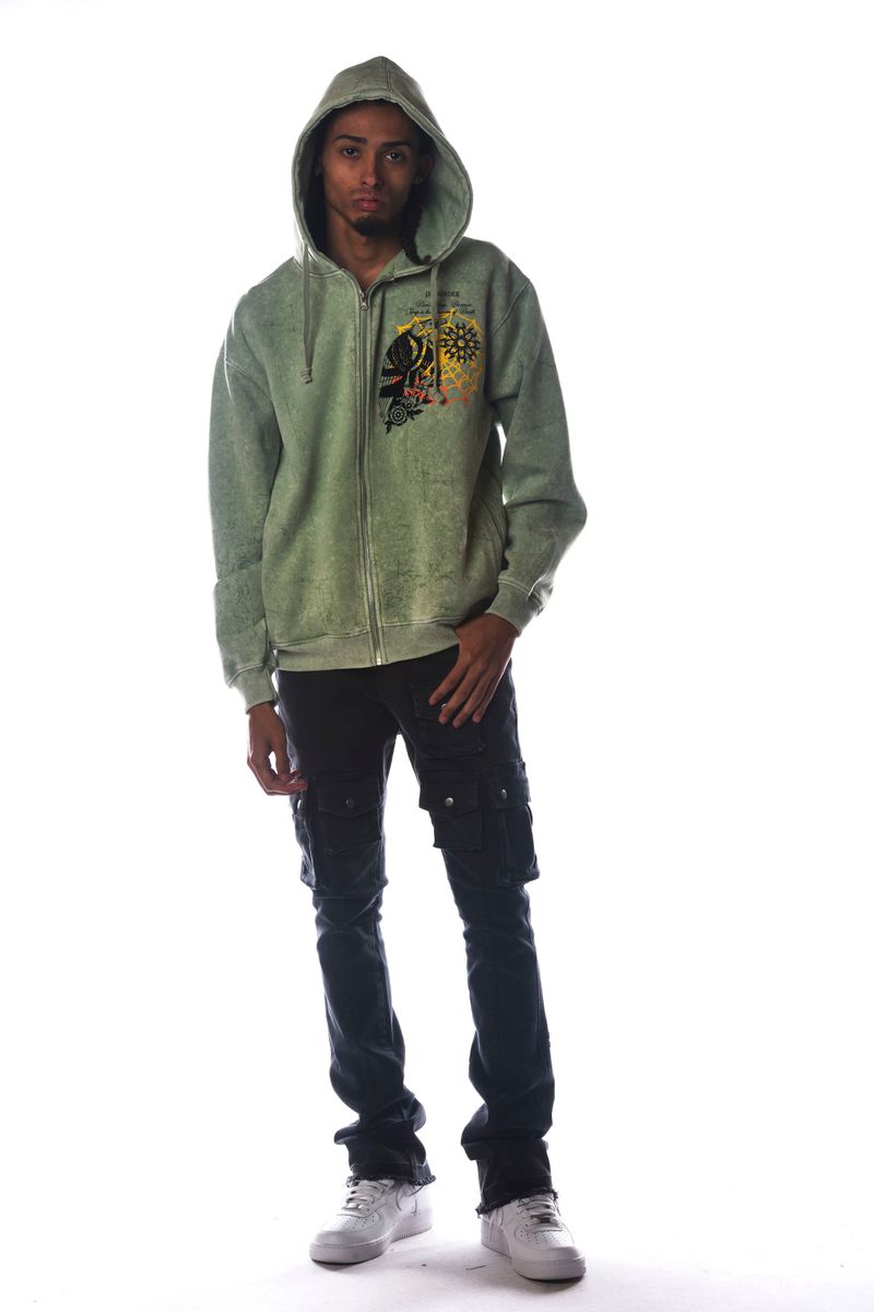 DISSORDER 'Spirit' Zip Up Hoodie (Sage) GN4107-SAG