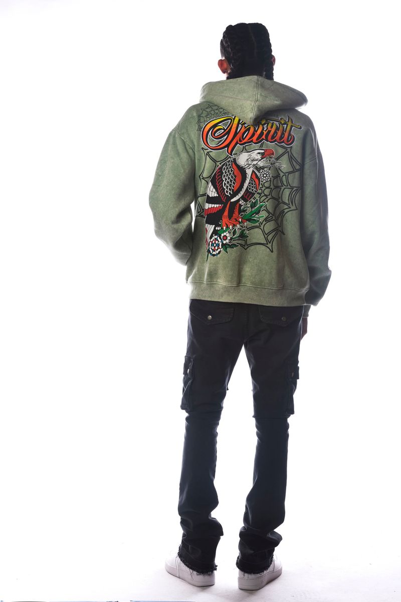 DISSORDER 'Spirit' Zip Up Hoodie (Sage) GN4107-SAG