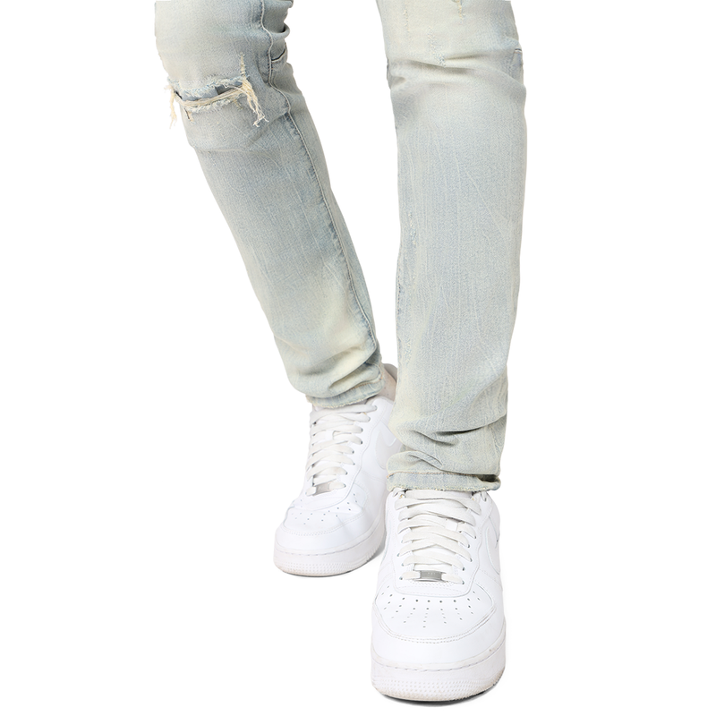 Smoke Rise 'Distressed Rip & Repair' Denim (Seville Blue) JP23103