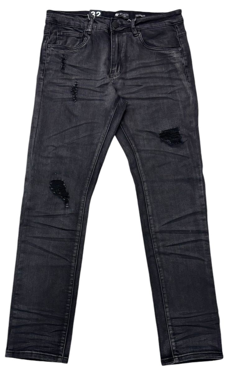 Waimea 'Plain Rips' Denim (Black Bleach Wash) M8115D