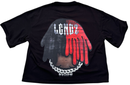 LGNDZ ' 2 Tone Smile ' Oversized Cropped T-Shirt (Black) LG1405 - FRESH N FITTED