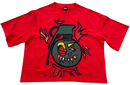 LGNDZ ' Evil Granade ' Oversized Cropped T-Shirt (Red) LG1409 - FRESH N FITTED