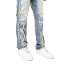 Smoke Rise 'Fray Patch' Denim (Rhodes Blue) JP25248 - FRESH N FITTED