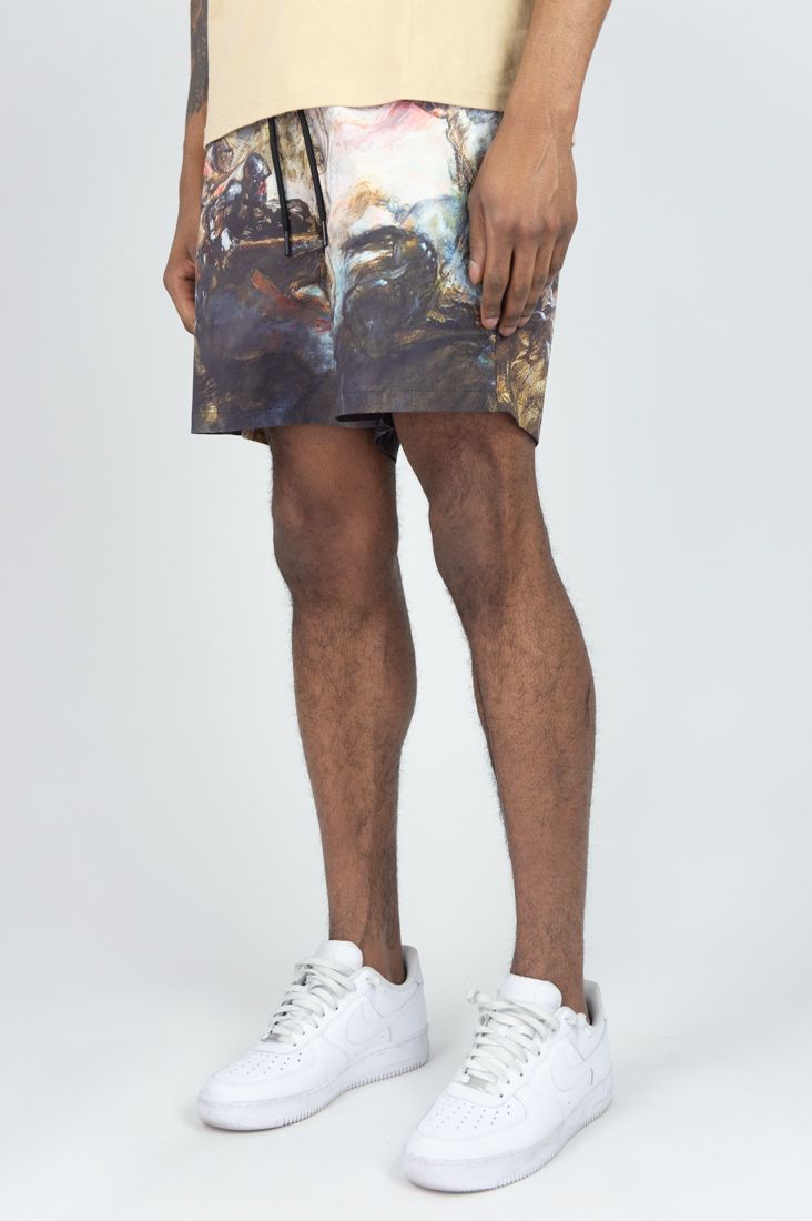 Rebel Minds 'Arts Of War' Board Shorts (Khaki) 151-913