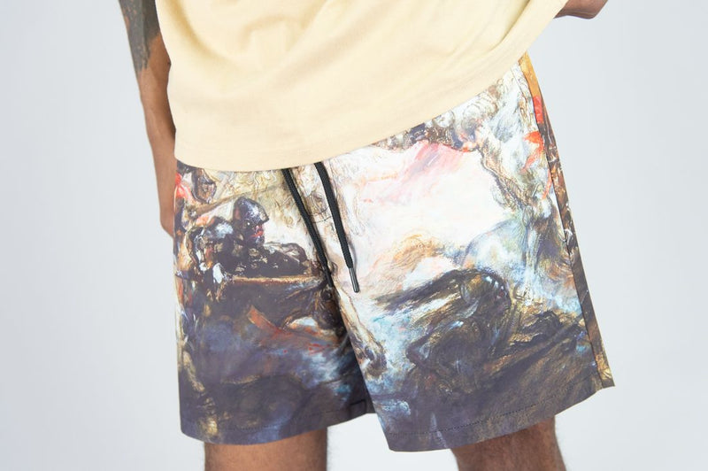 Rebel Minds 'Arts Of War' Board Shorts (Khaki) 151-913