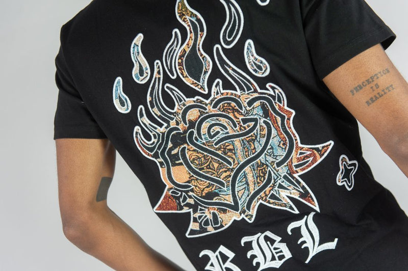 Rebel Minds 'RBL Samurai' Tapestry T-Shirt (Black) 151-136