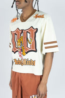 Rebel Minds 'Tiger' Cropped Football Jersey (Cream) 151-154 - FRESH N FITTED