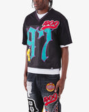 VOYAGE STUDIO Cropped Jersey T-Shirt (Black) 51T03 - FRESH N FITTED