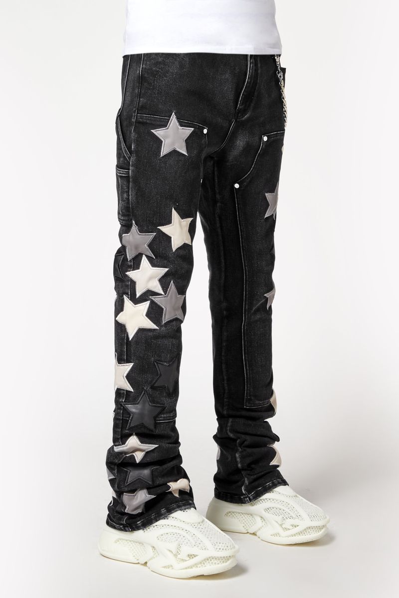 Red Stars Black Star Jeans Guapi 'Vintage Stars' Stacked Premium