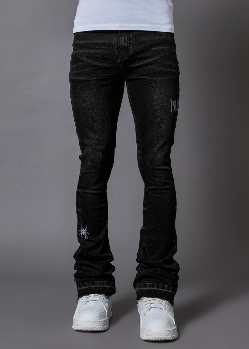 PAINLAB 'Pain' Stacked Denim (Washed Black) P43WBSD