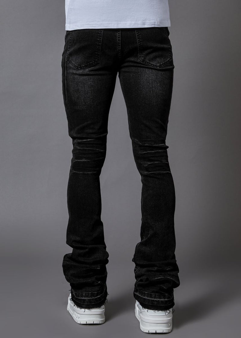 PAINLAB 'Pain' Stacked Denim (Washed Black) P43WBSD