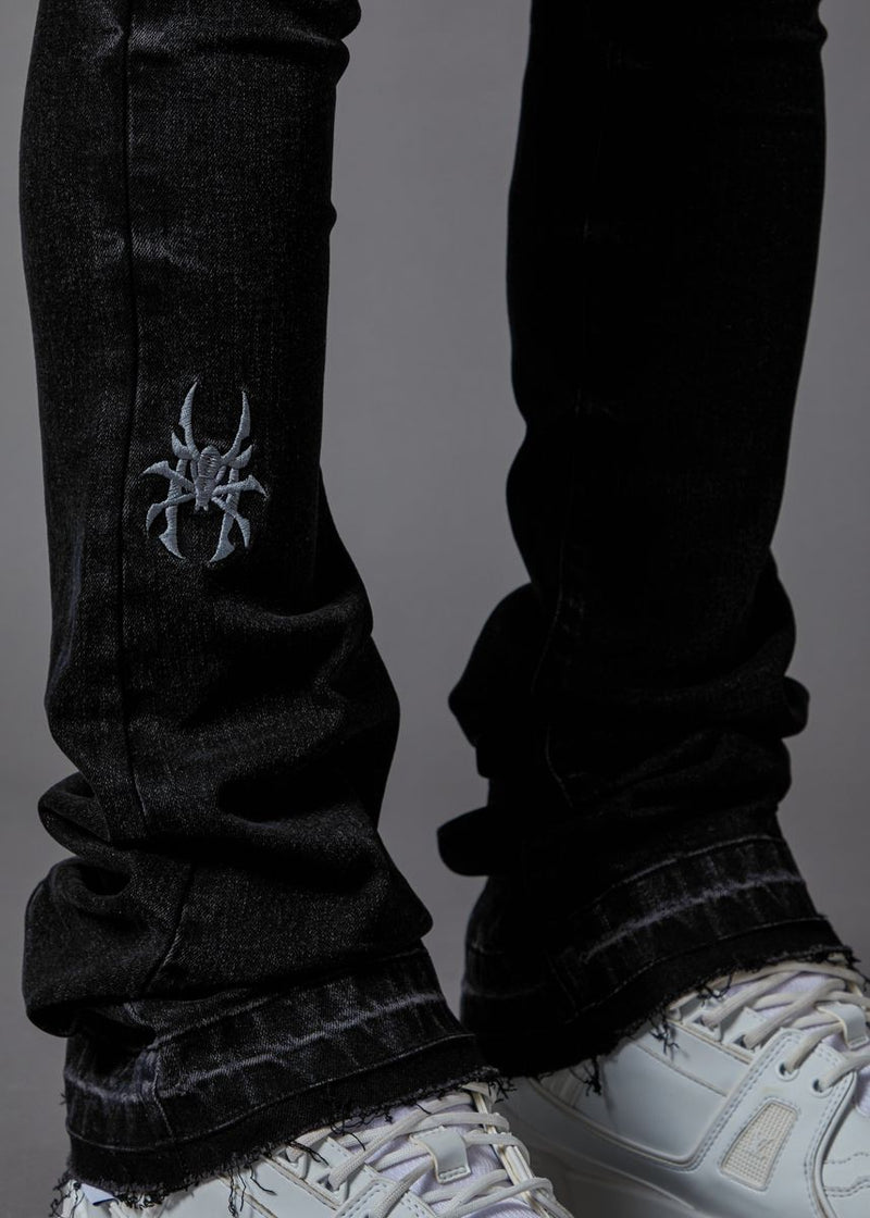 PAINLAB 'Pain' Stacked Denim (Washed Black) P43WBSD