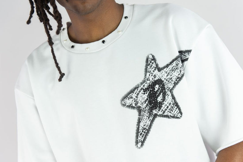 Rebel Denim 'Sinner' Cropped T-shirt (White) 752-143
