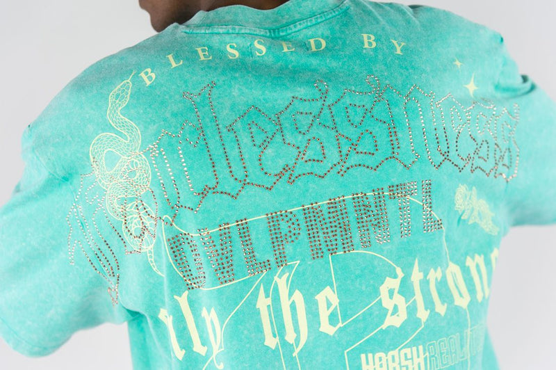 Rebel Denim 'Fearlessness' Cropped T-shirt (Jade) 752-145 - FRESH N FITTED