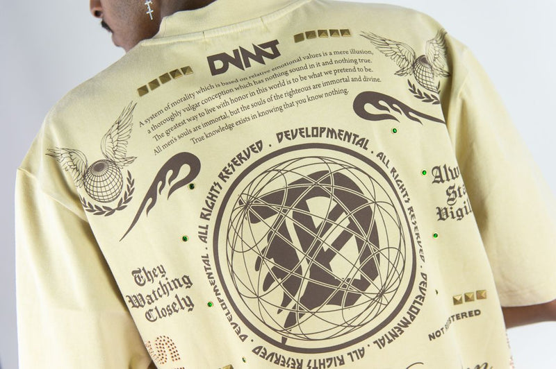 Rebel Denim 'Illusions' Cropped T-shirt (Khaki) 752-134 - FRESH N FITTED