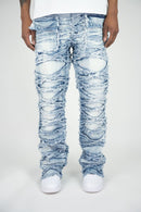 Roar Denim 'X Fray' Stacked Flare Denim (Lt.Blue) G52-641