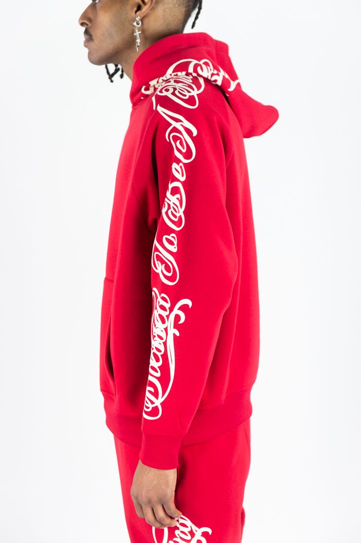 Rebel Minds 'Blessed' Fleece Hoodie (Red) 152-311 - FRESH N FITTED