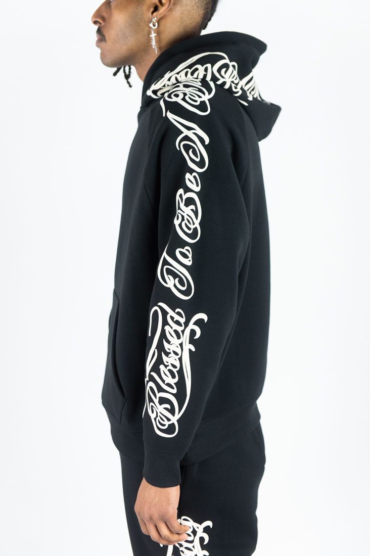 Rebel Minds 'Blessed' Fleece Hoodie (Black) 152-311 - FRESH N FITTED