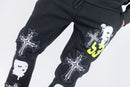 Rebel Minds 'Mask 53' Stacked Fleece Sweatpants (Black) 152-419 - FRESH N FITTED