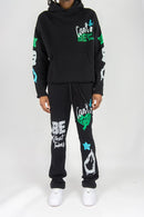 Rebel Minds 'Can't Be' Stacked Fleece Sweatpants (Black) 152-417 - FRESH N FITTED