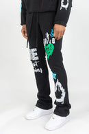 Rebel Minds 'Can't Be' Stacked Fleece Sweatpants (Black) 152-417 - FRESH N FITTED