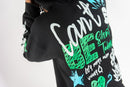 Rebel Minds 'Can't Be' Fleece Cropped Hoodie (Black) 152-317 - FRESH N FITTED