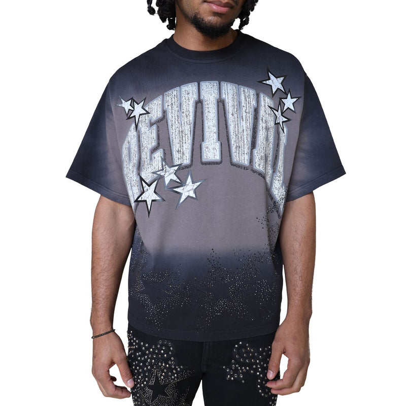 Smoke Rise 'Revival' Rhinestone Crop Shirt (Black) KT25660 - FRESH N FITTED