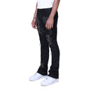 Smoke Rise 'Fashion' Rhinestone Stacked Flare Denim (Glow Black) JP25630 - FRESH N FITTED