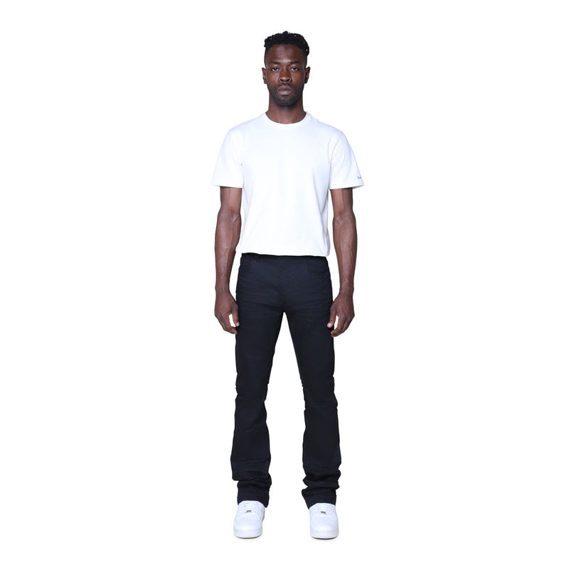 Smoke Rise 'Vintage Wash Clean' Stacked Flare Denim (Jet Black) JP25620 - FRESH N FITTED
