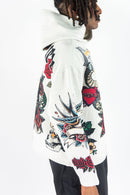 Rebel Minds Conquer Rhinestone Tapestry Hoodie (Cream) – 152-354