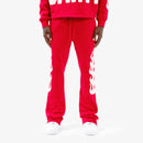 Copper Rivet Flame Stacked Sweat Pants (Red) 511536