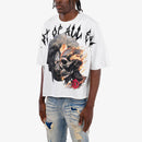 VOYAGE STUDIO 'Root Of All Evil' Cropped Rhinestone T-Shirt (White) 51T15