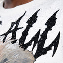 VOYAGE STUDIO 'Root Of All Evil' Cropped Rhinestone T-Shirt (White) 51T15