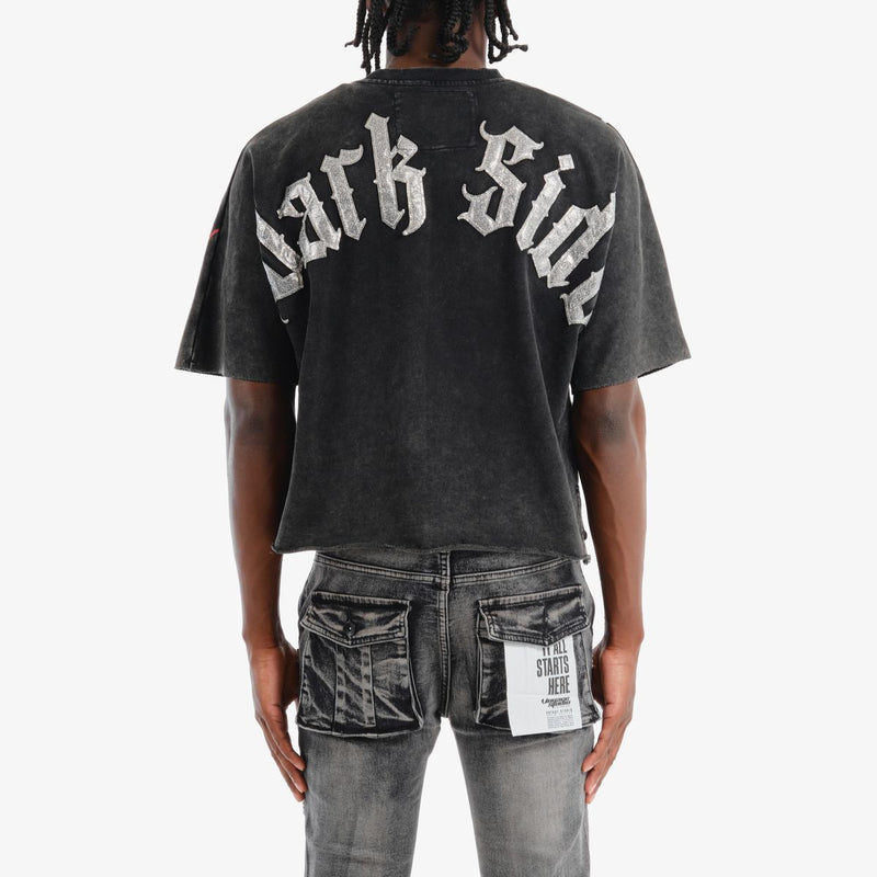 VOYAGE STUDIO 'Dark Side' Cropped T-Shirt (Black) 51T16